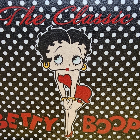 NWT Betty Boop Shoulder Bag 10x8 Crossbody Purse Polka Dot Magnetic Snap Vegan - Picture 2 of 12
